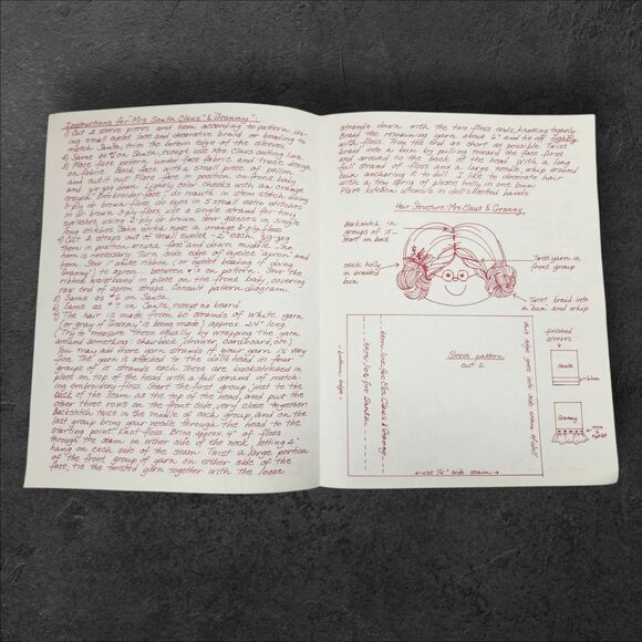 Vintage 1980 Susan’s Studio Mr. & Mrs. Santa Claus Granny Doll Pattern Uncut - Picture 3 of 4